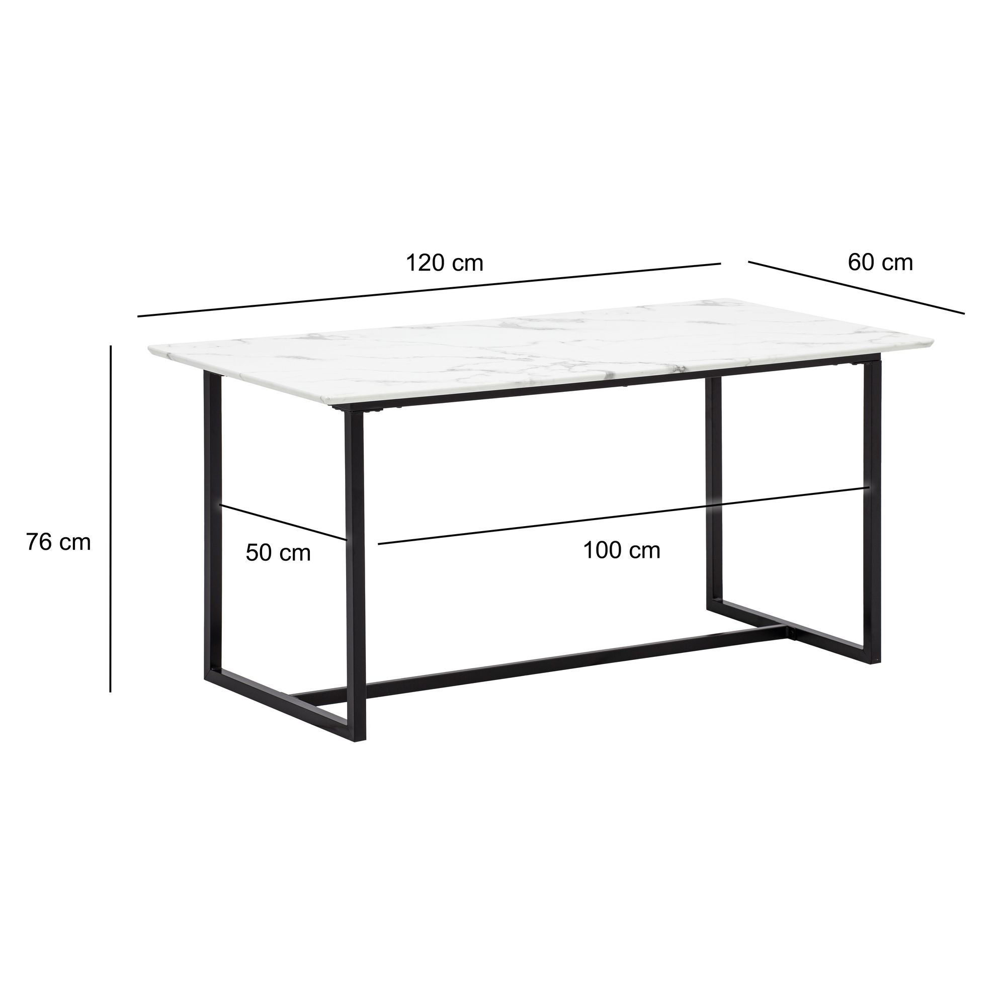 Mesa de jantar wohnling 120 cm mármore branco mesa de cozinha pequena mesa de jantar