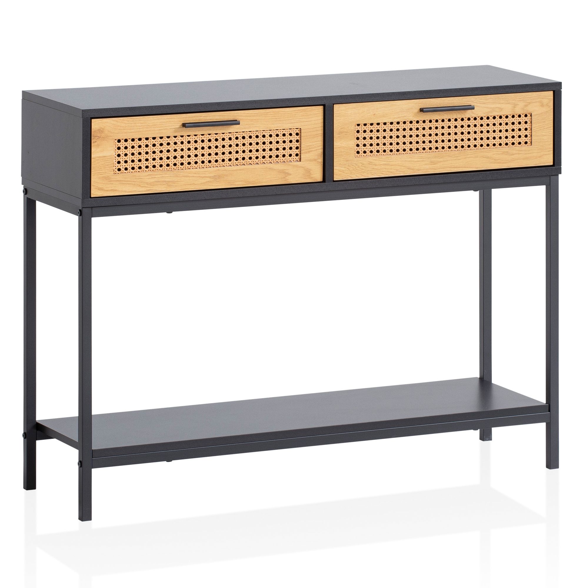 Mesa console wohnling aparador de 100 cm, mesa de entrada, vime vienense