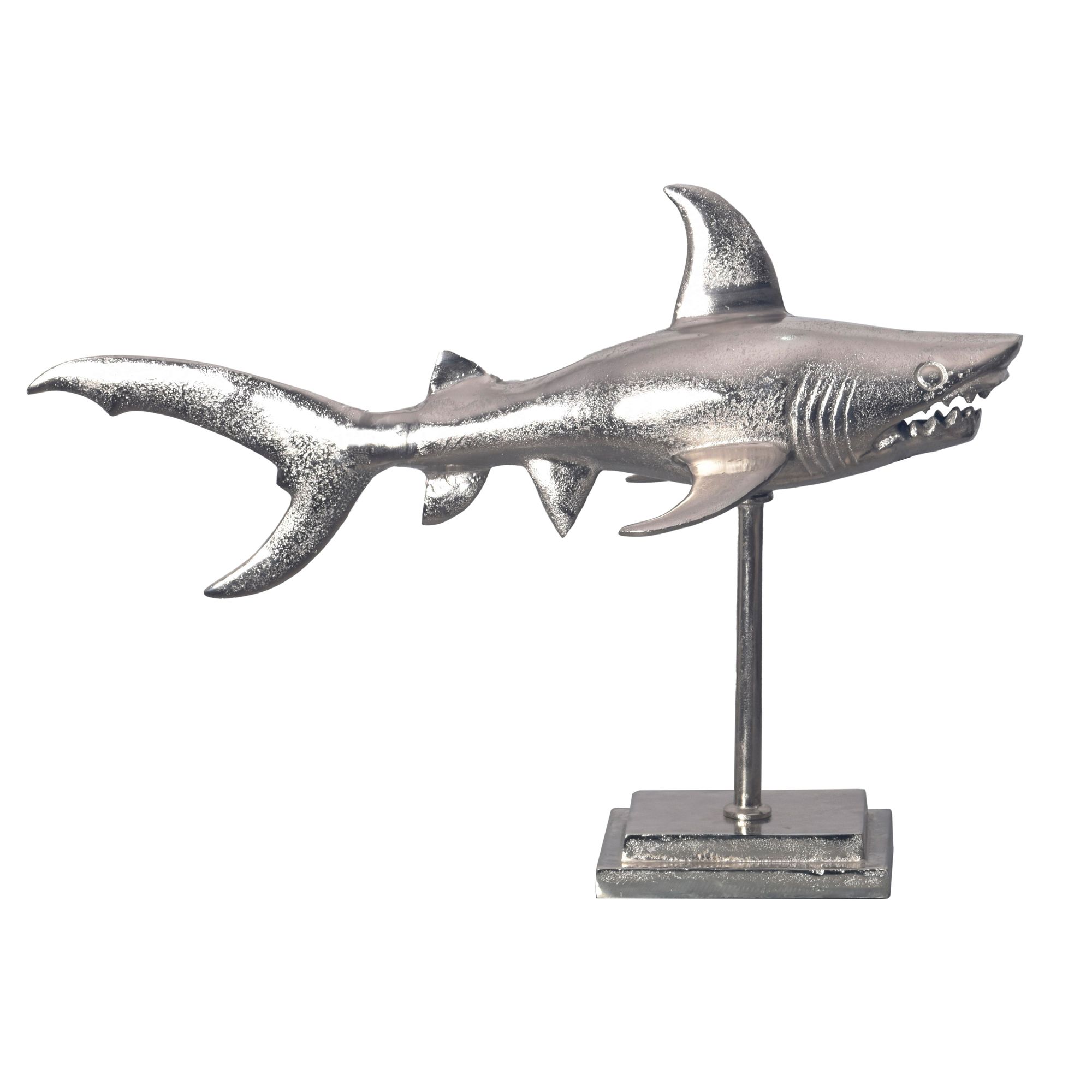 Decoração WOHNLING Shark 70 cm alumínio prata decoração para casa alumínio moderno marítimo