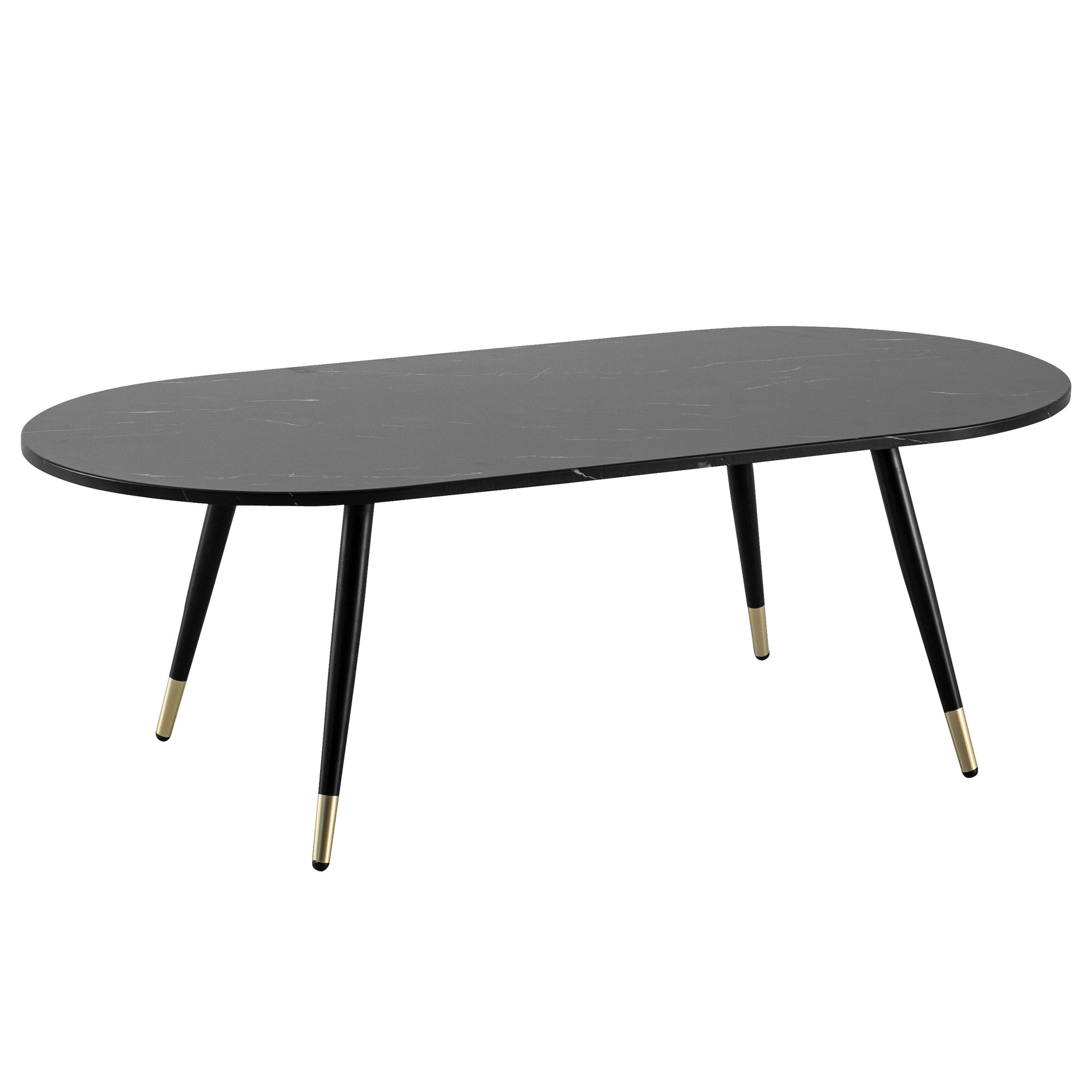 Mesa de centro wohnling mármore preto 120 cm mesa de sala de estar sofá