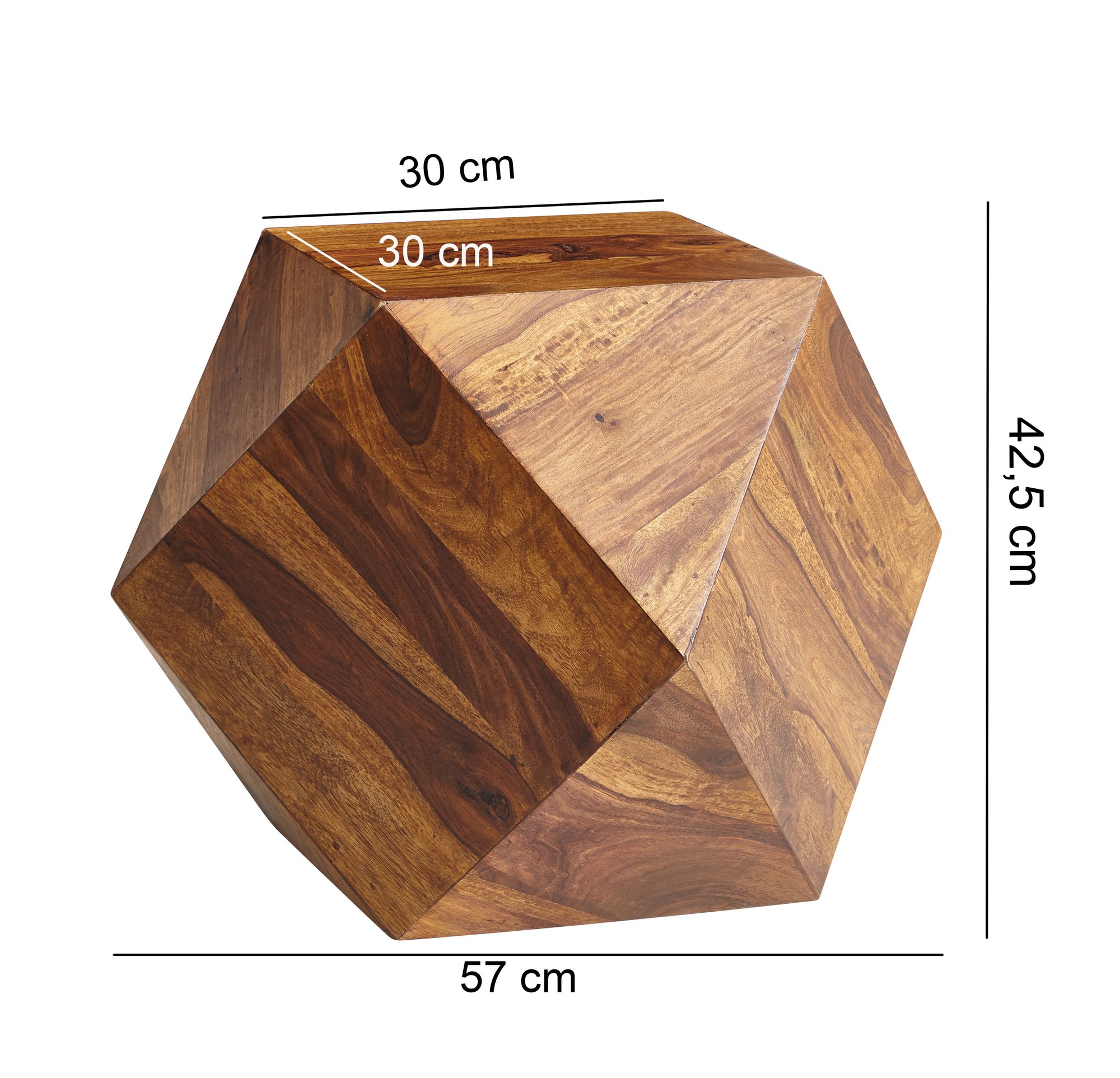 Mesa de centro wohnling 57x42,5x57 cm, sofá de madeira maciça, mesa de sala de estar