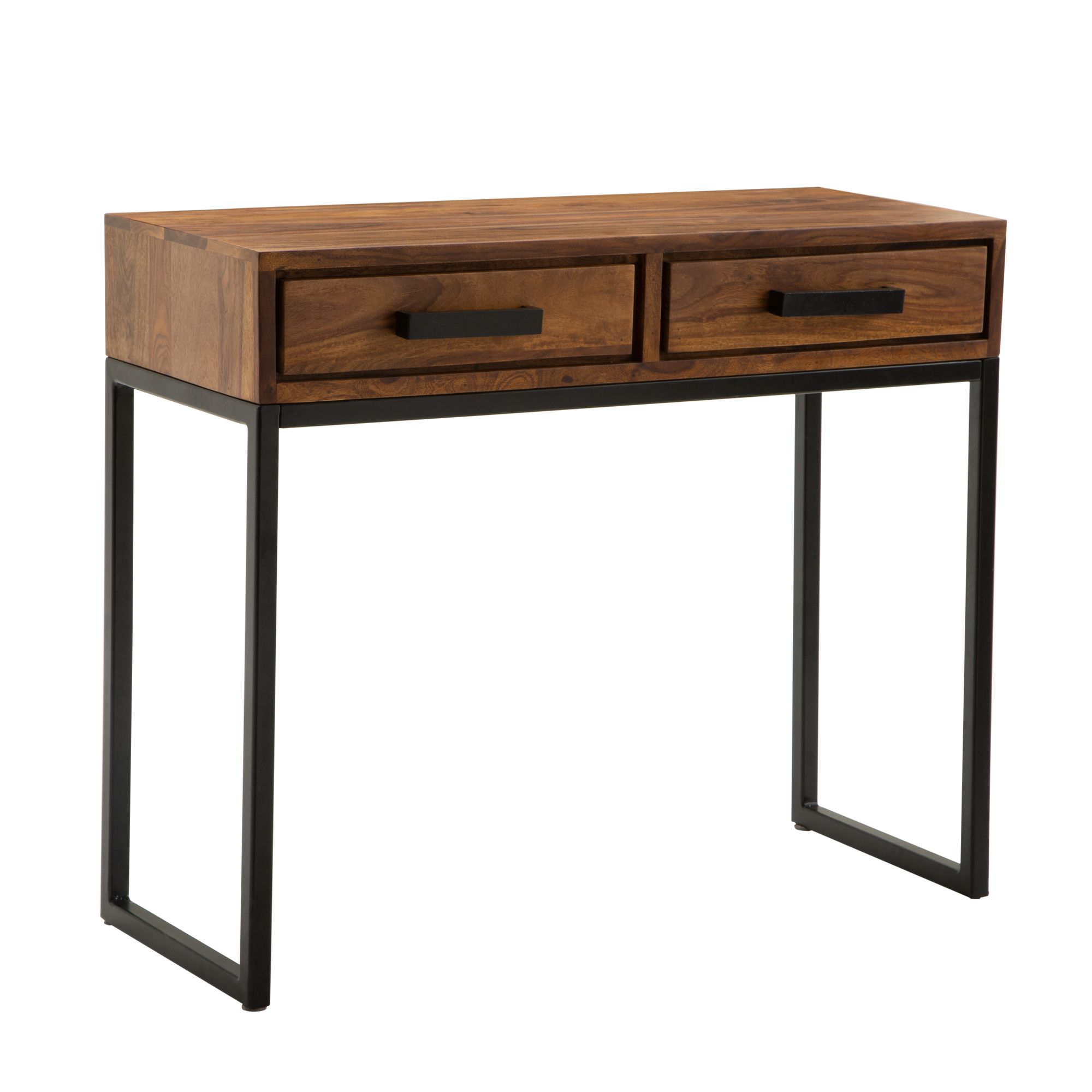 Mesa de console wohnling sheesham madeira maciça 90 cm mesa de corredor mesa estreita