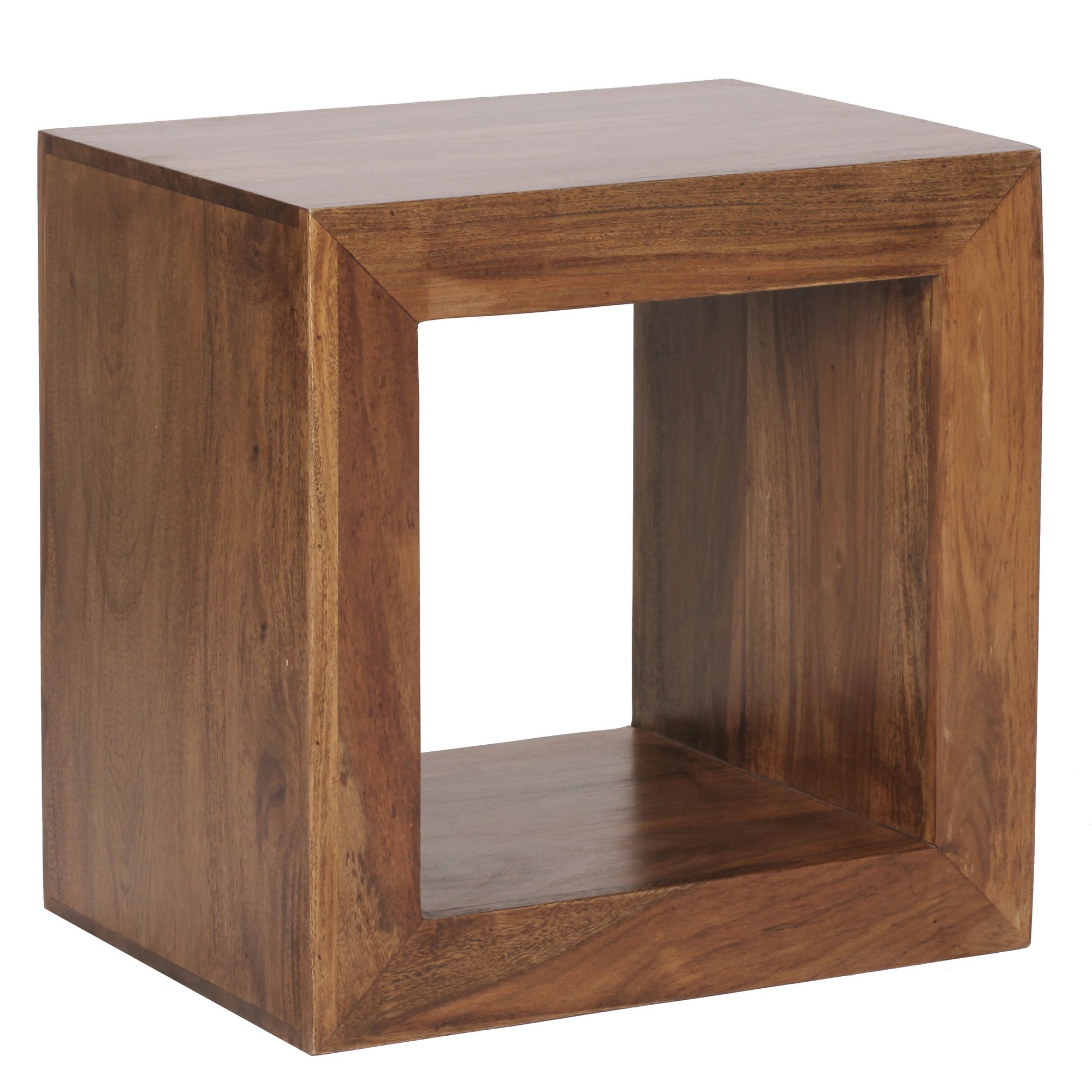 Estante Sheesham Resident Solid Cube Solid Wood Shelf Estante de livros 44 cm