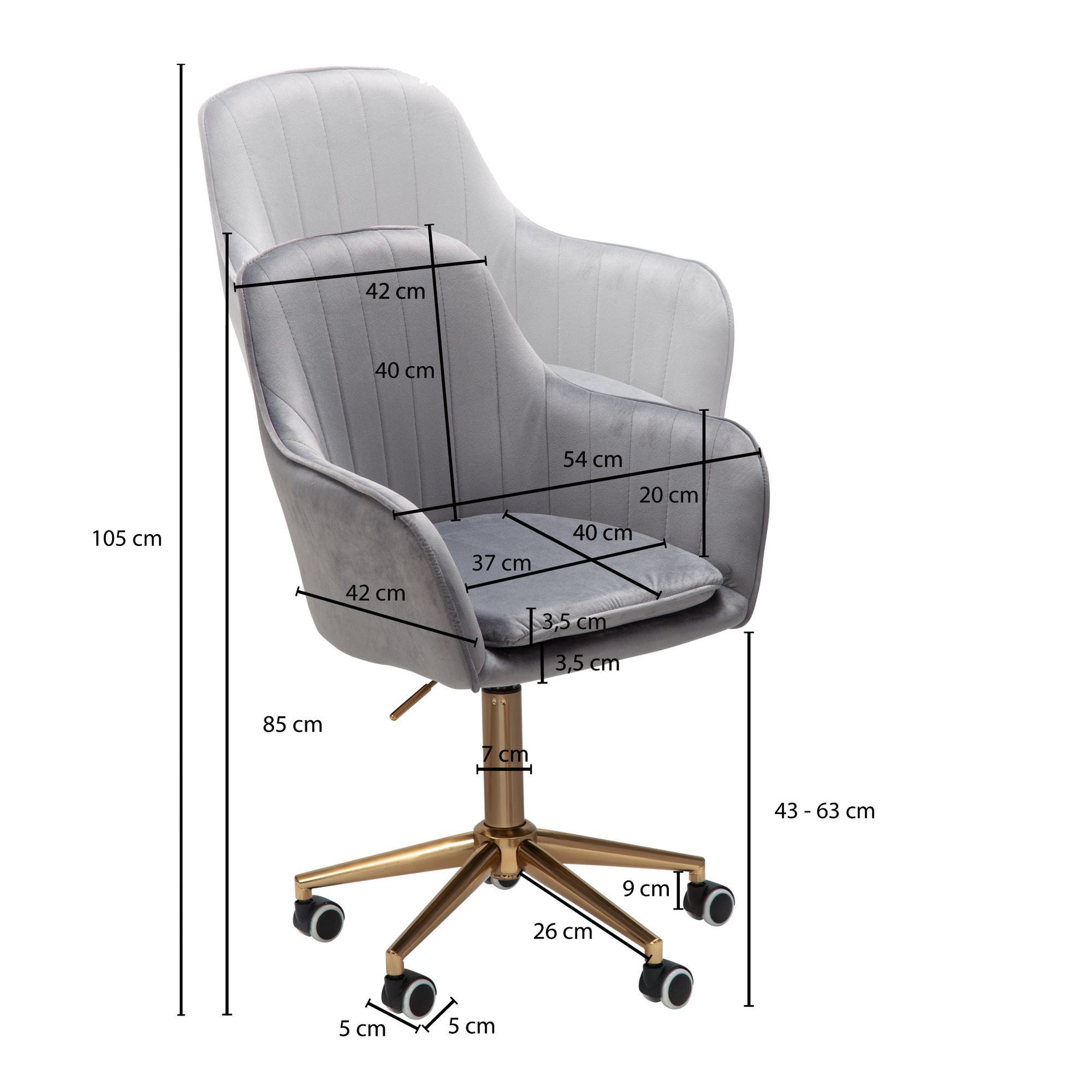 Cadeira de mesa amstyle cadeira giratória de veludo cinza com encosto cadeira concha de 120kg