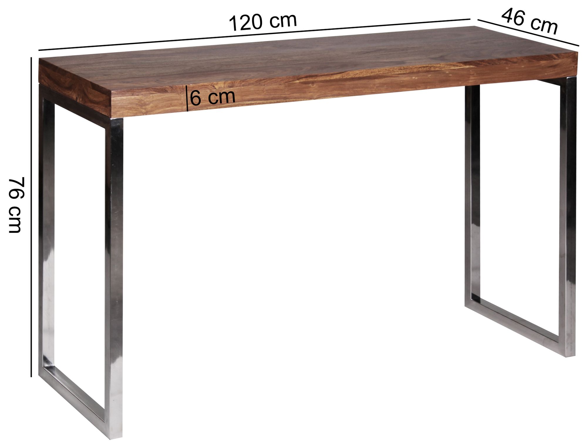 Mesa de console de madeira maciça wohnling guna 120 x 45 x 76 cm penteadeira mesa de computador