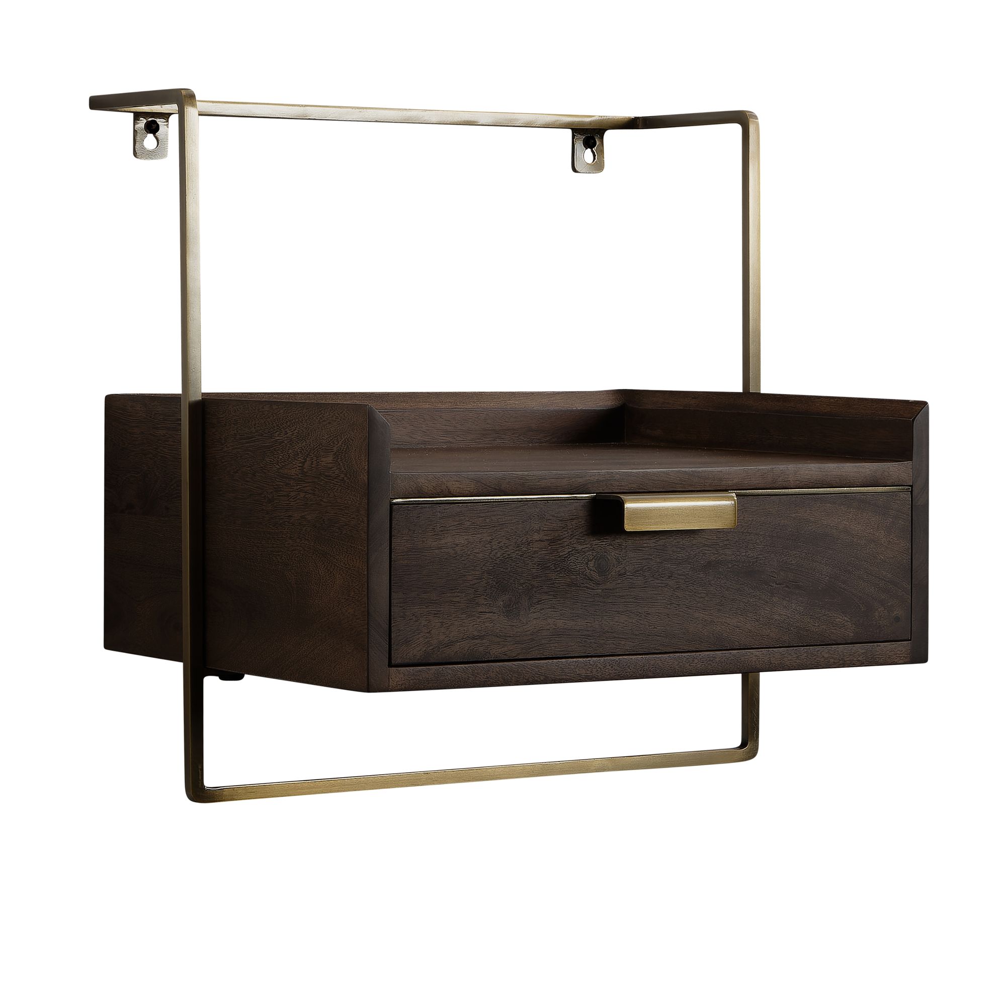 Mesa de cabeceira wohnling 44x45x35 cm, console noturno de madeira maciça, caixa suspensa, cama de mola