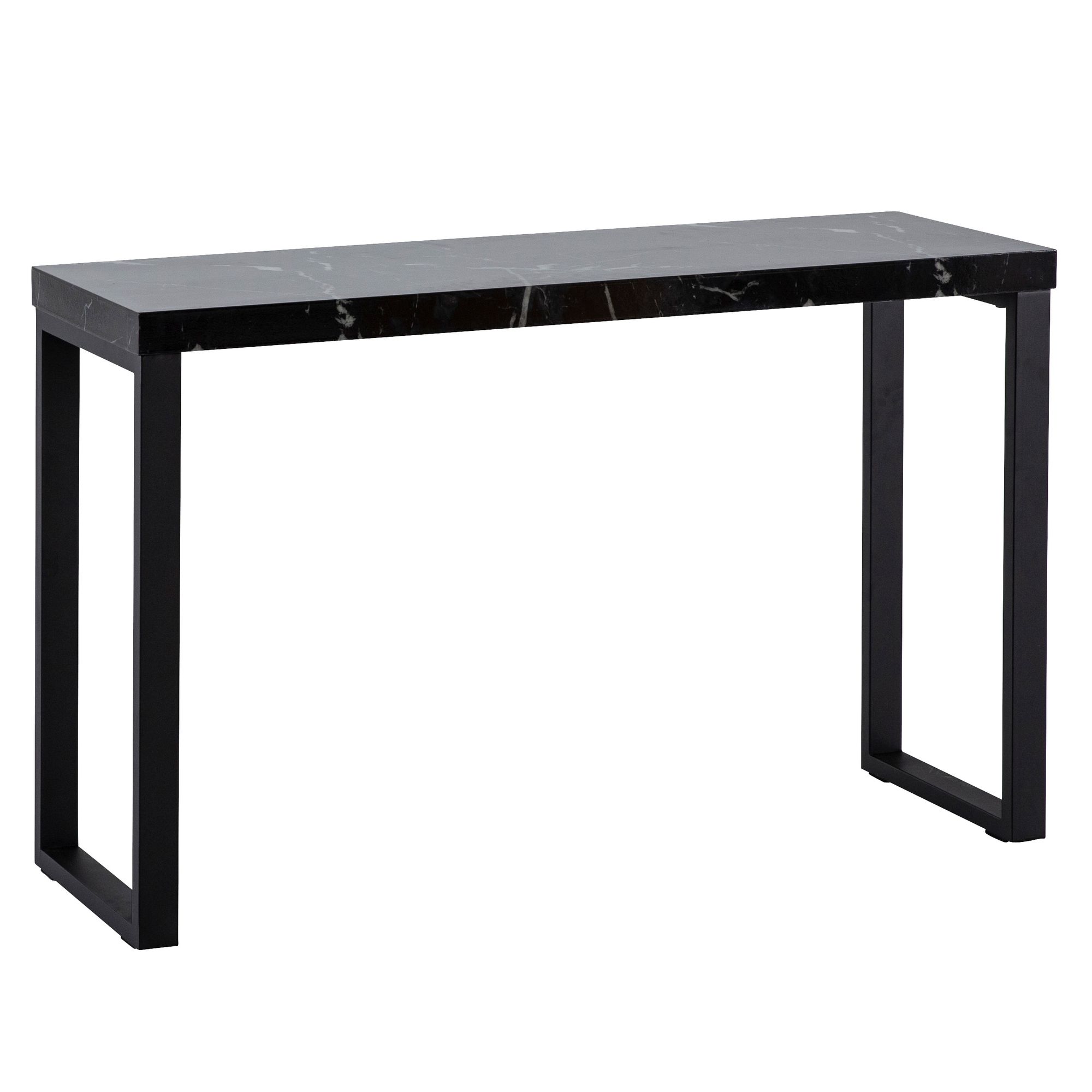 Mesa console wohnling 120 cm aparador estilo mármore mesa de corredor preta estreita