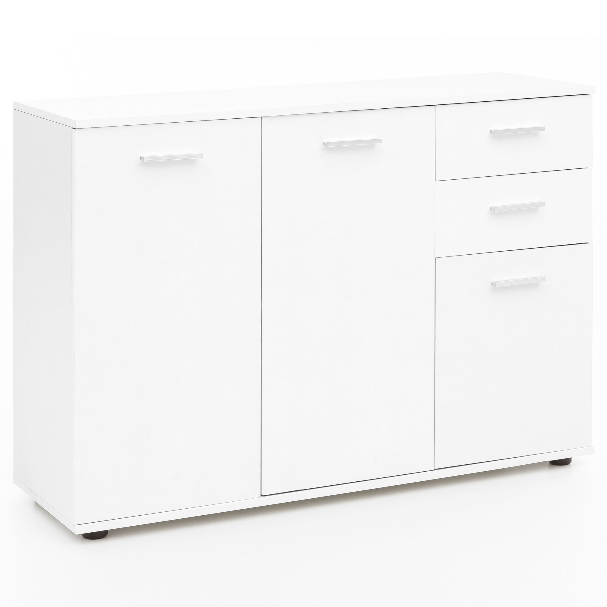 Cômoda wohnling 107x79x35 cm aparador branco armário de corredor gavetas