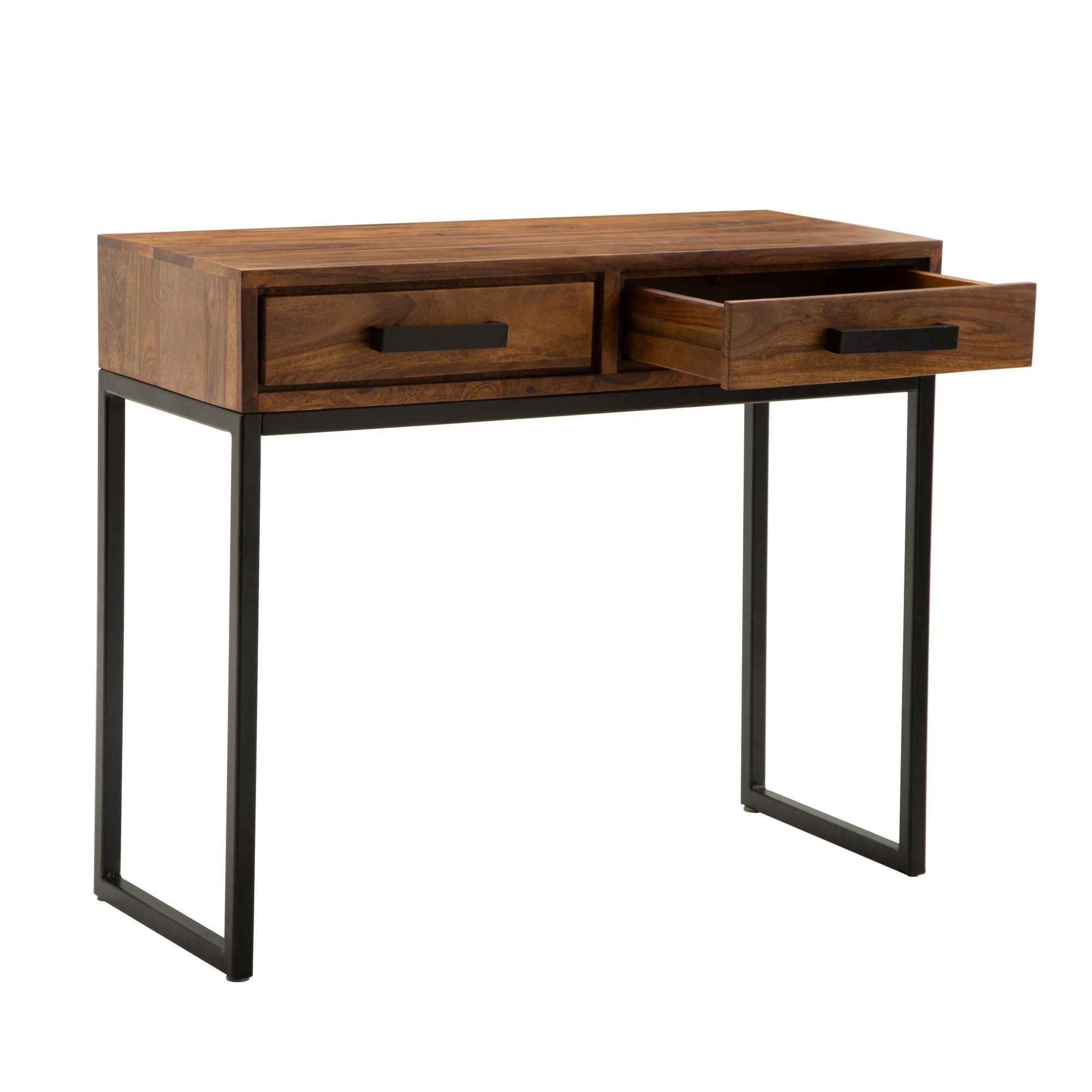 Mesa de console wohnling sheesham madeira maciça 90 cm mesa de corredor mesa estreita