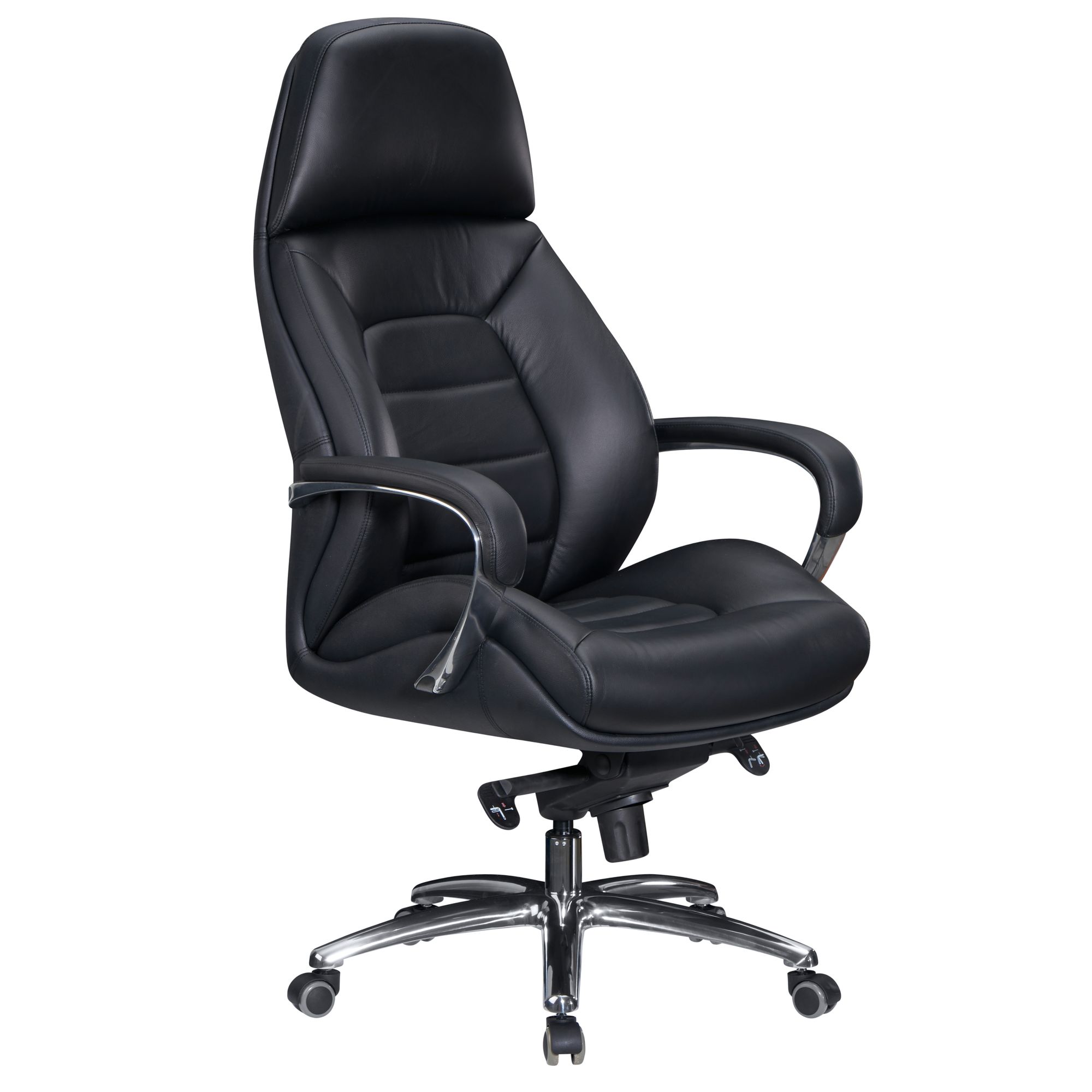 Cadeira de escritório Amstyle cadeira executiva couro real ergonómico preto xxl cadeira giratória 120 kg