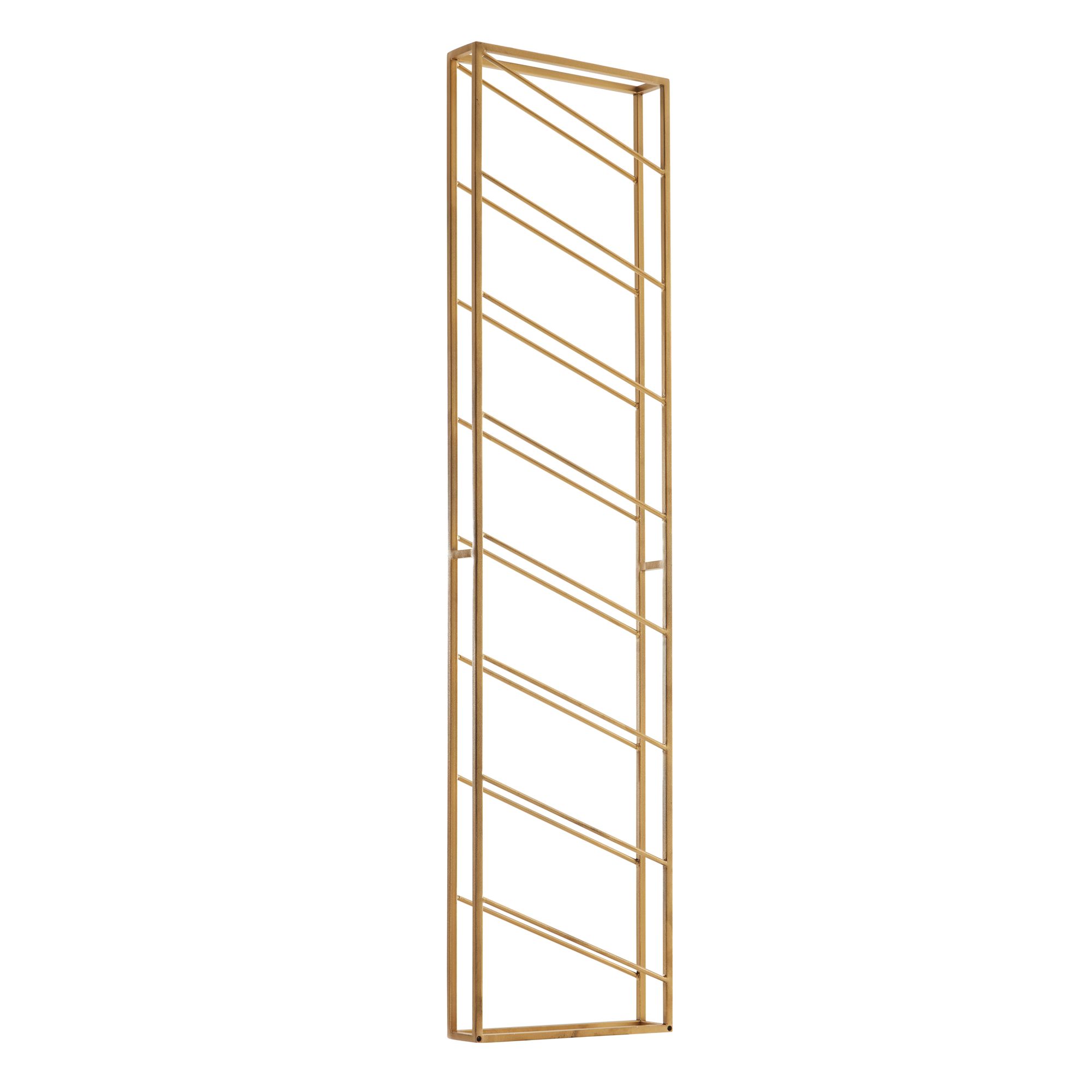 Wohnling rack de vinho parede ouro 36x150x8 cm garrafa rack metal prateleira vinho grande