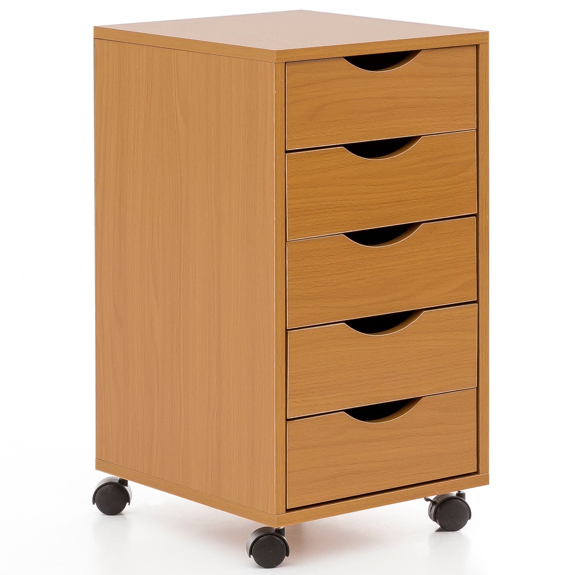 Contêiner de rolo residente wl5.924beech mdf gabinete de rolo de escritório de contêiner de mesa