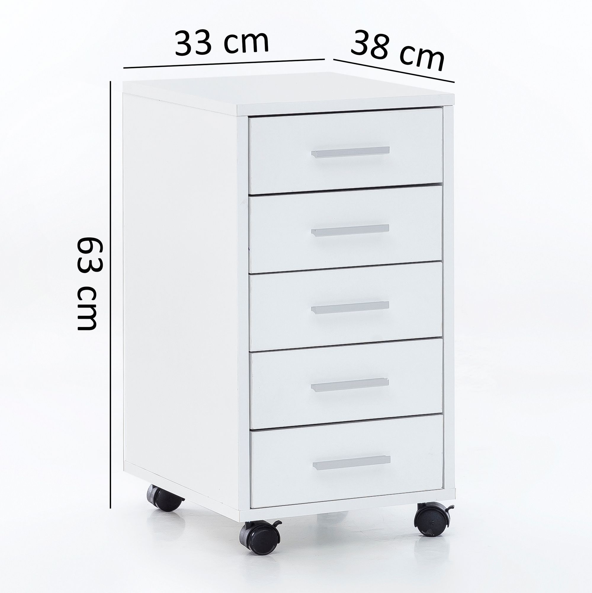 Recipiente de rolo de madeira recipiente de mesa branco 33x63x38cm