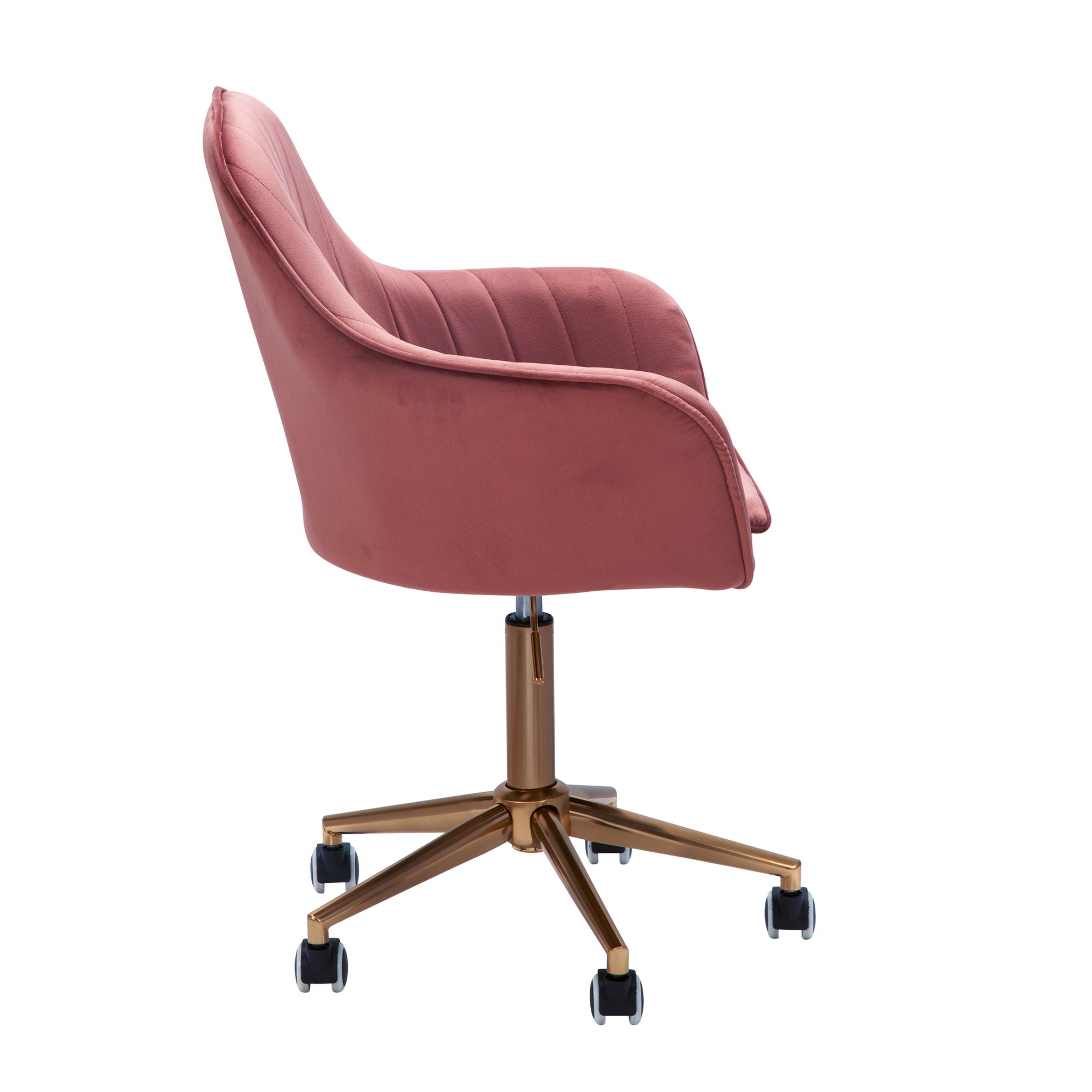 Cadeira de mesa amstyle cadeira giratória de veludo rosa com encosto cadeira concha de 120kg