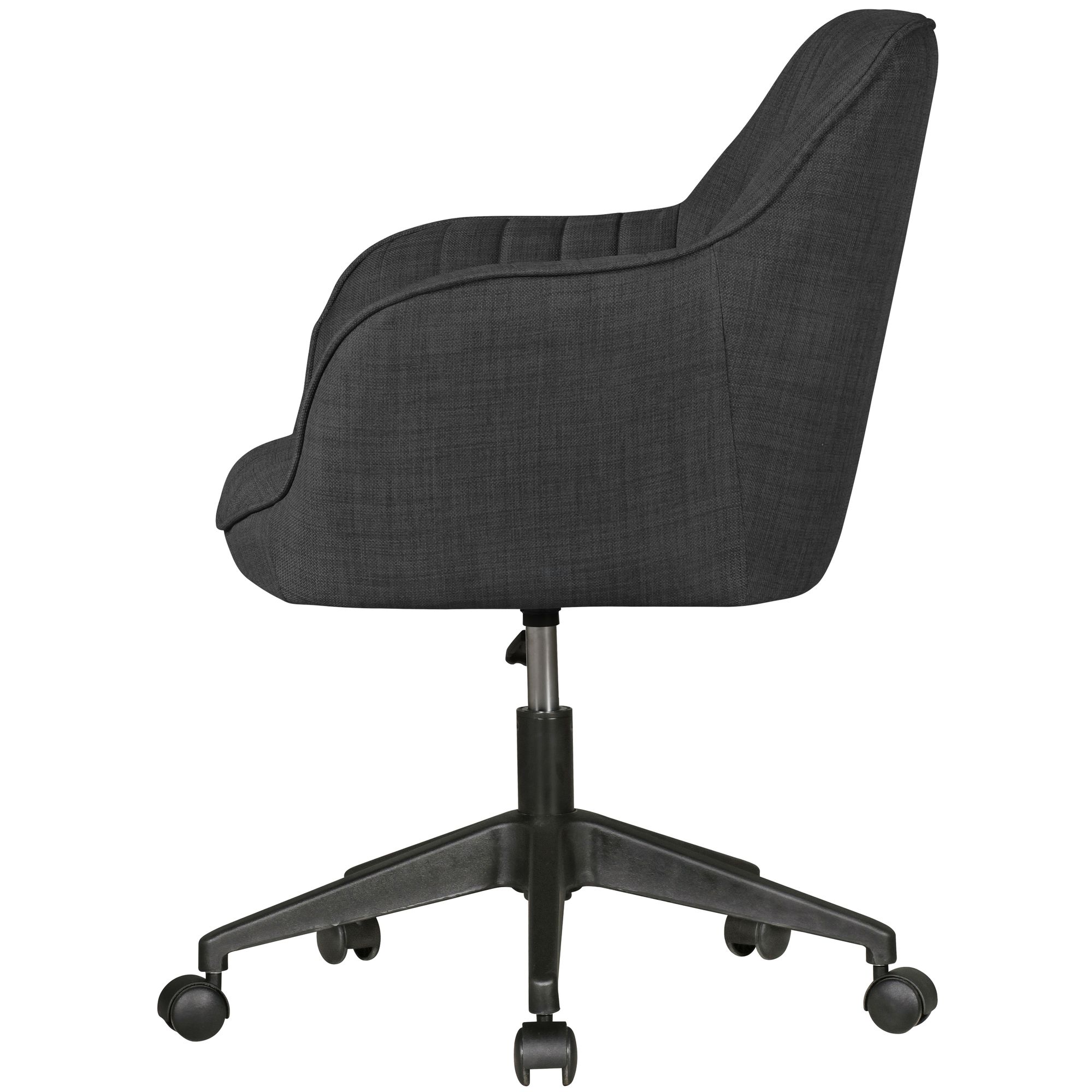 Cadeira de mesa amstyle miami tecido antracite cadeira giratória cadeira de escritório cadeira concha