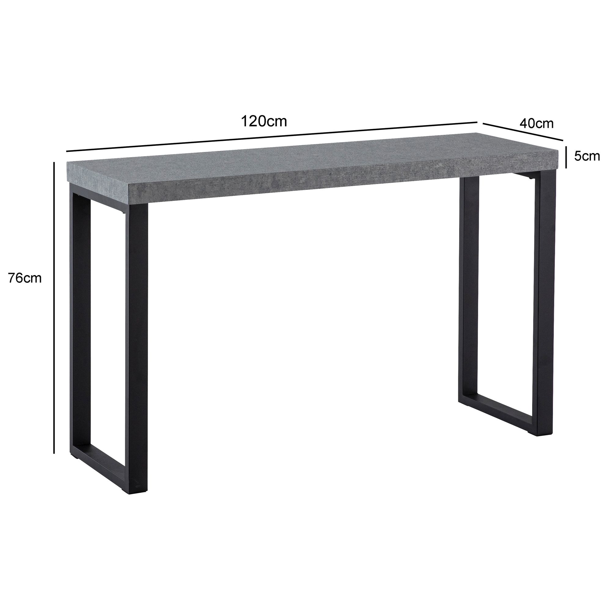 Mesa de console wohnling 120 cm aparador mesa de corredor mesa de concreto estreita