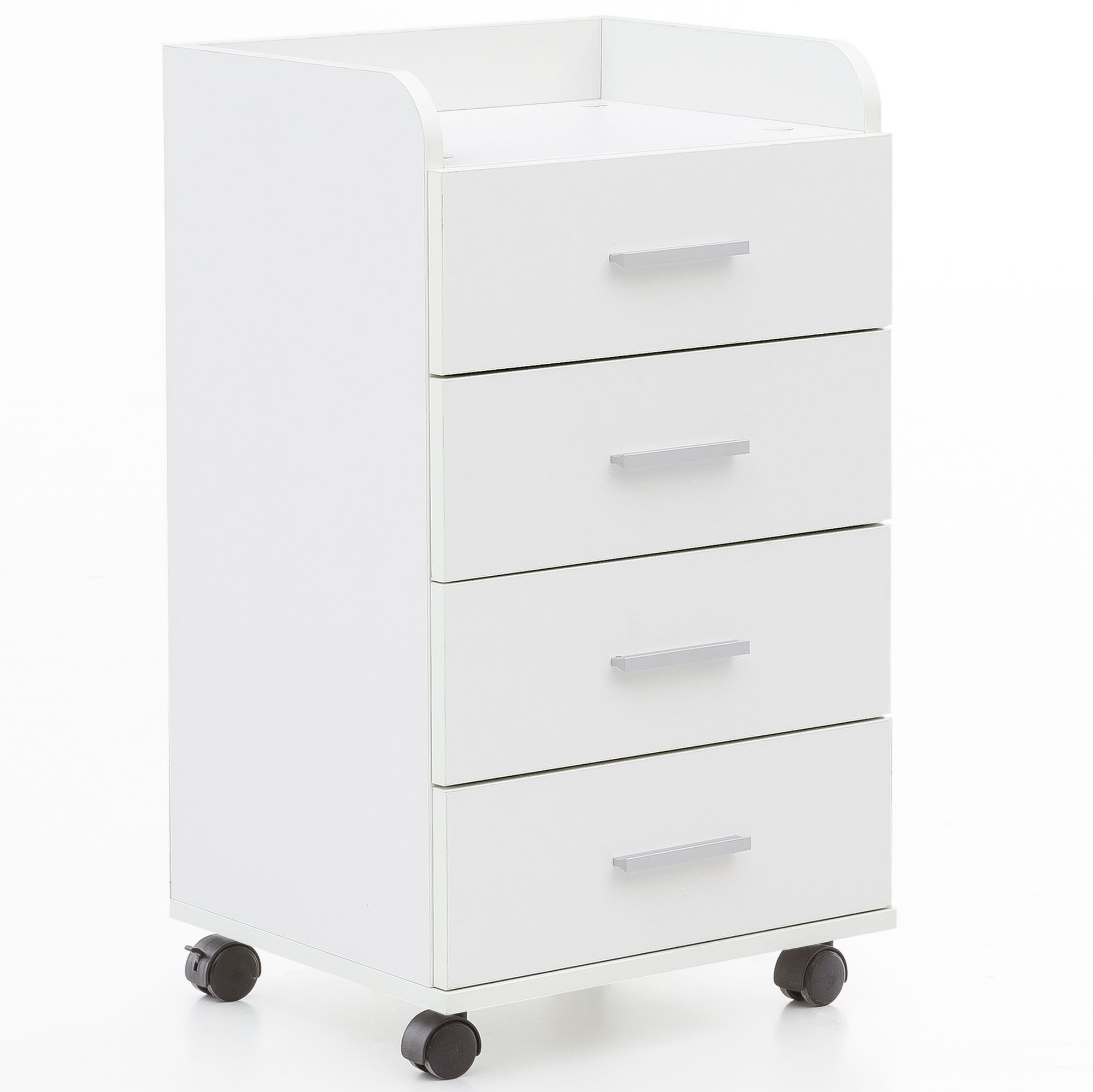 Wohnling rolling container branco 70,5 cm em pé, mesa de escritório para contêiner