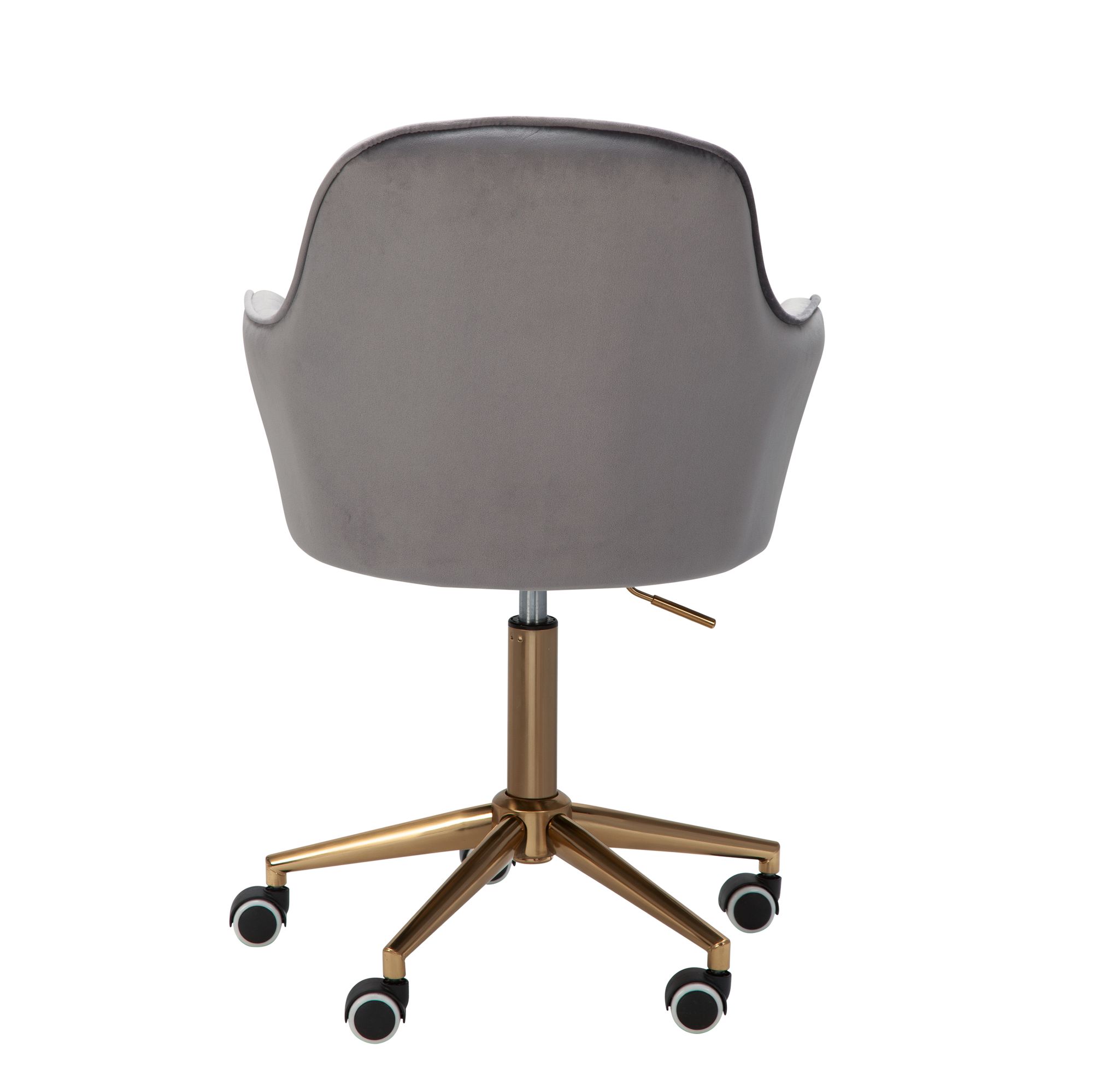 Cadeira de mesa amstyle cadeira giratória de veludo cinza com encosto cadeira concha de 120kg