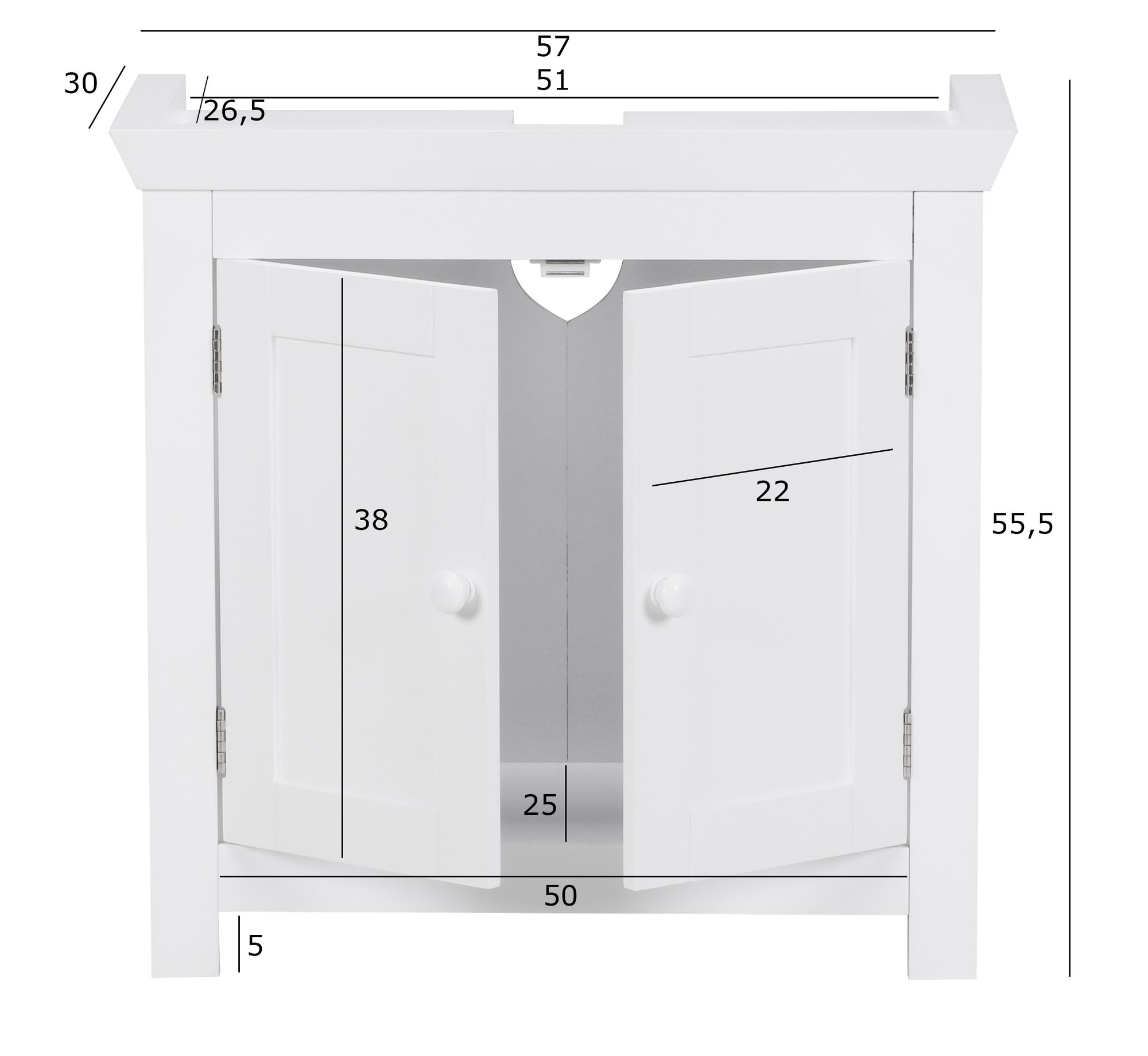 Armário de base de lavatório residente wl1.350 branco 57 cm armário de base de armário de banheiro